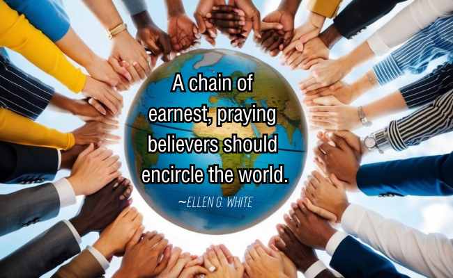 Chain of praying hands world